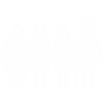 Ein Symbol einer Gruppe von Frauen unterschiedlicher Größe und Alters, die sich an den Händen halten.